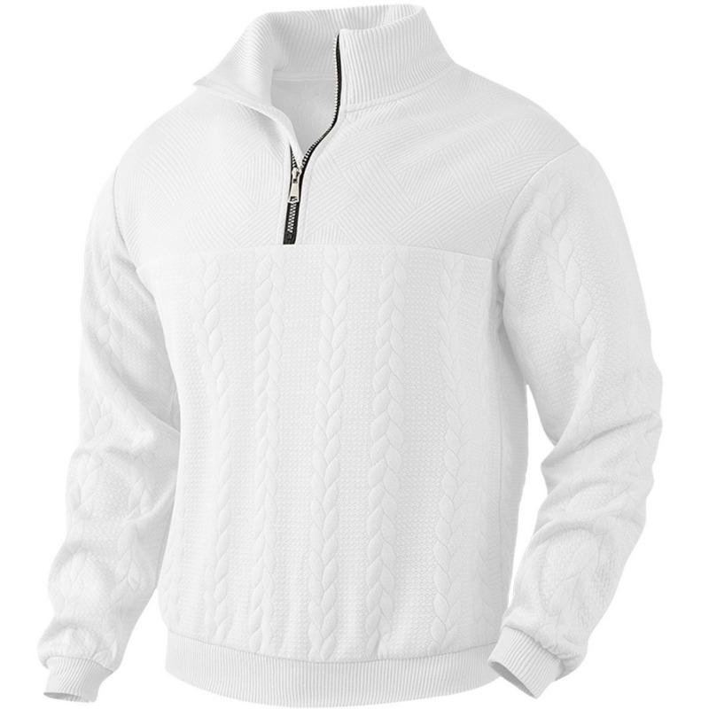 Men S Casual Vintage Half Zip Knit Sweater Loose Fit Long Sleeve Pullover