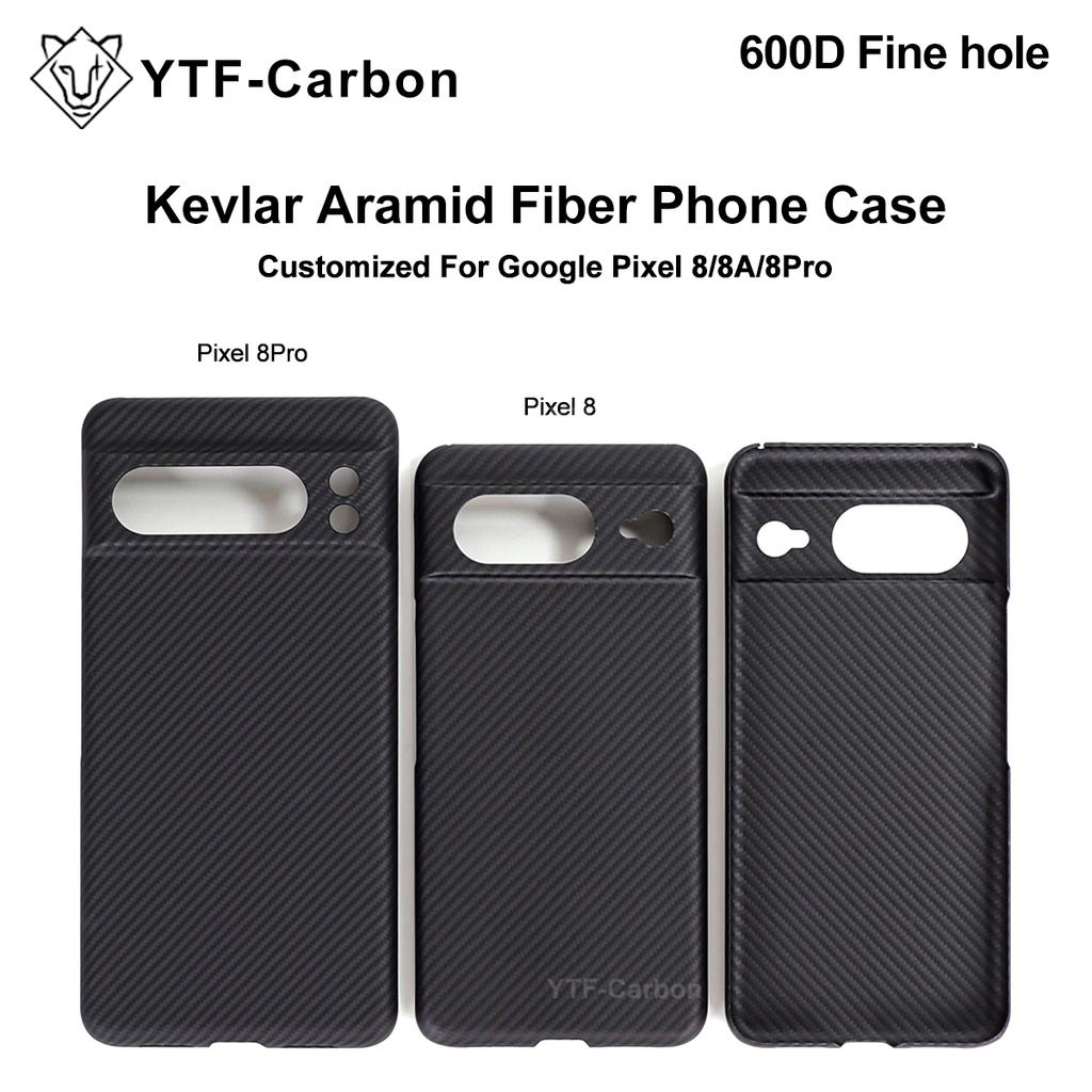YTF-Carbon Kevlar Aramid Fiber Phone Case For Google Pixel 8 8 Pro Aramid Fiber Carbon Magnetic Kevlar Magsafe Thin Light Premiu