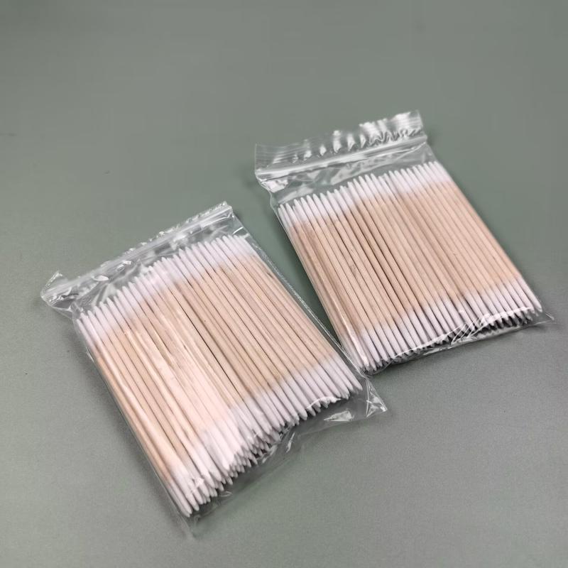 100/300pcs Pointy Tip Cotton Swab for Manicure Nail Art Tool Wooden Tip Stick Long Tip Semi Permanent Embroidered Cotton Swab