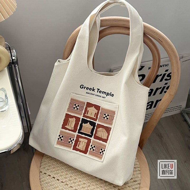 

Original Niche Design European Retro Shopping Shoulder Bag Ancient Greek Temple