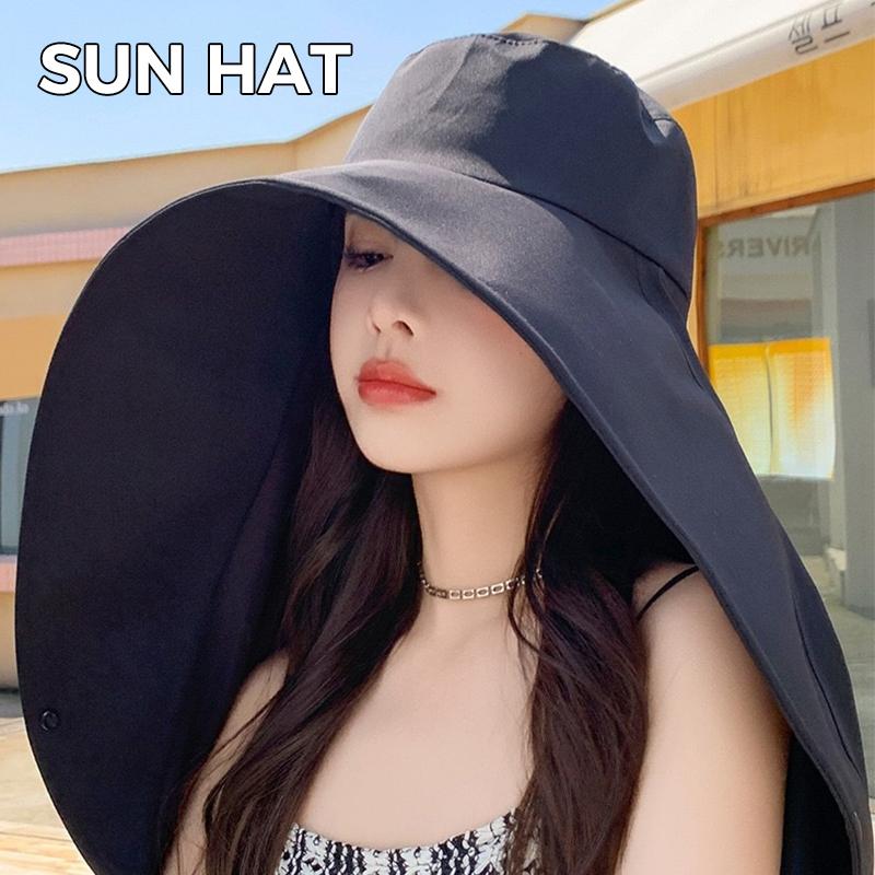 Women Sun Hat Full Face Sunscreen Large Hat Shawl Sun Hat Uv Face Visor Foldable Fisherman Hat Upf50+ Integrated Women Shawl Hat