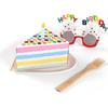 10PCS Creative Triangle Cake Gift Boxes Multicolor Cartoon Dots Strawberry Packing Box Paper Wrapping Box Children's Day
