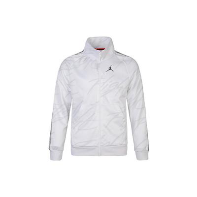 Jumpman Geprägtes Logo Stehkragen Strickjacke Herren Oberbekleidung Weiß AR4461-100