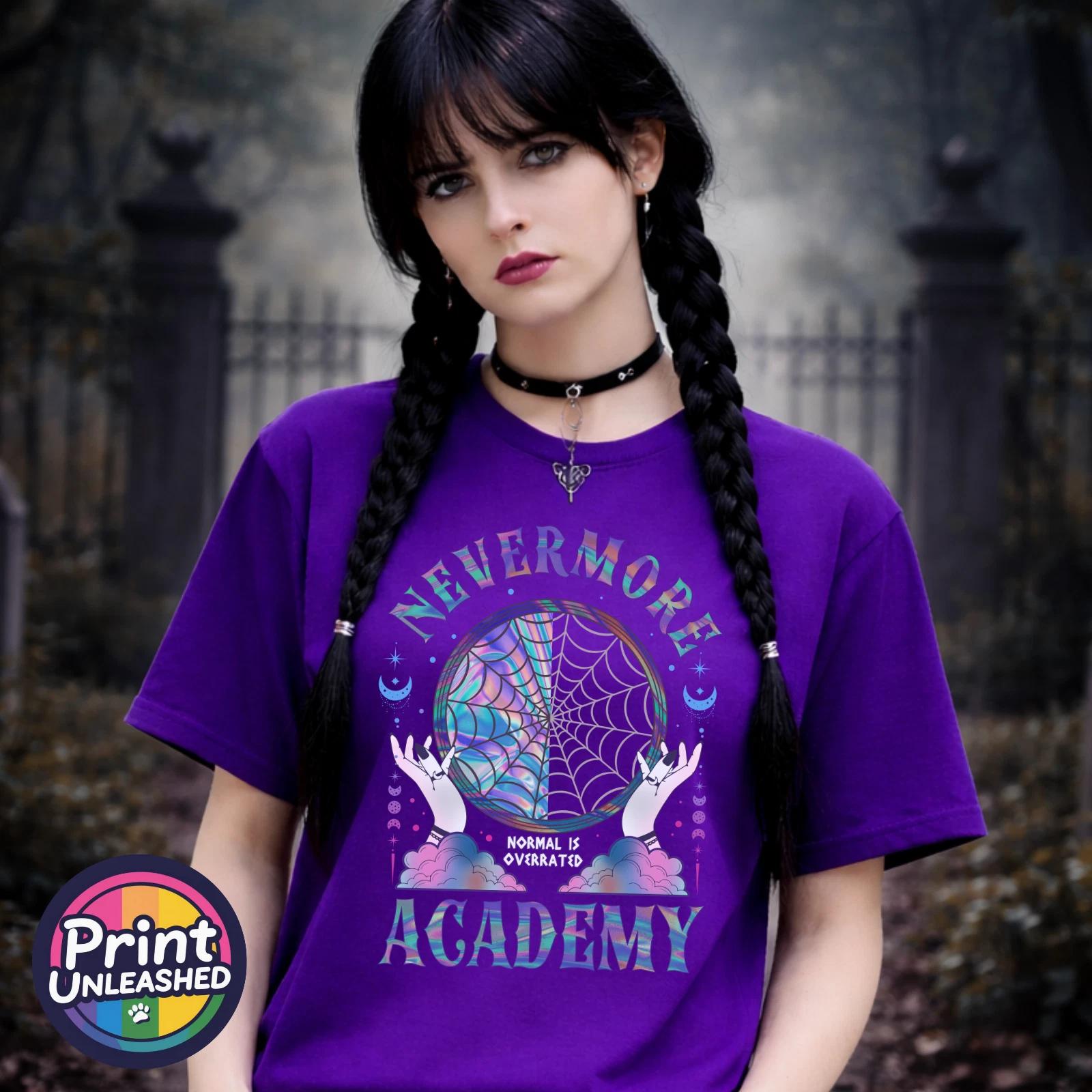 Nevermore Academy T-Shirt Wednesday Graphic Print Tee Adult Unisex S-2XL S