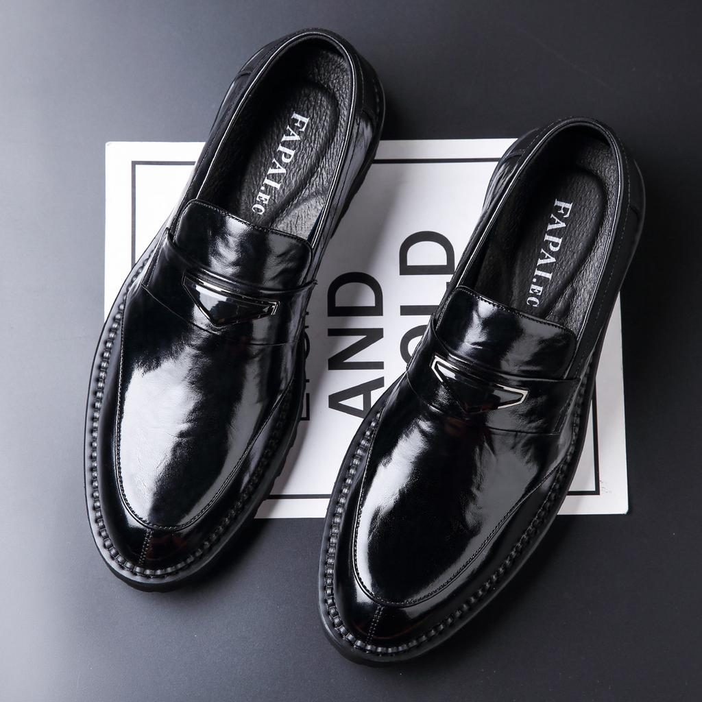 2025 New Men's Business Leather Shoes, One-pedal Loafers, High-end First-layer Cowhide Leather Casual Leather Shoes