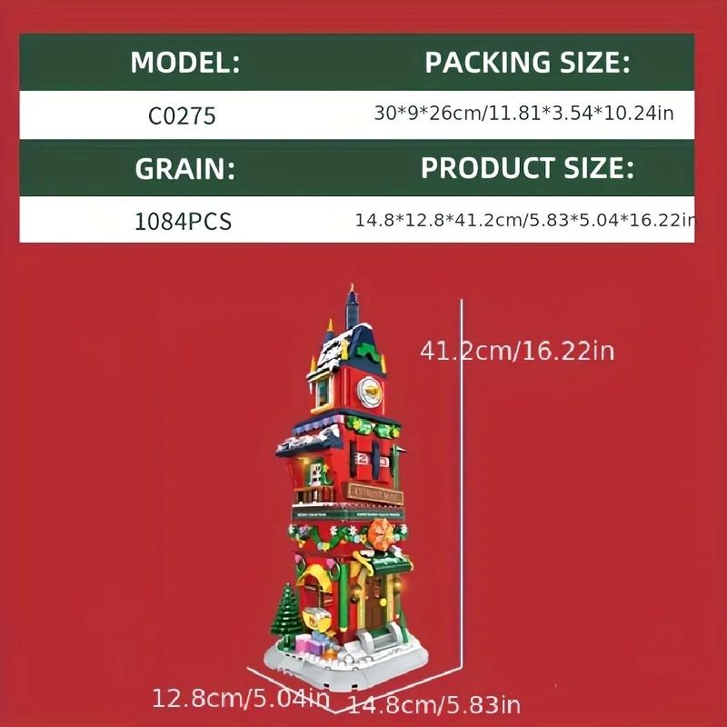 Small granular building blocks puzzle toys, assembling building models, Christmas decorations puzzle kit, Christmas gifts