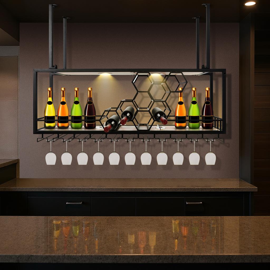 Metal Hanging Wine Rack Bar Cabinet Open Cabinets Wine Rack Elegant Stands Home Hanging Vitrinas High End Bar Furniture