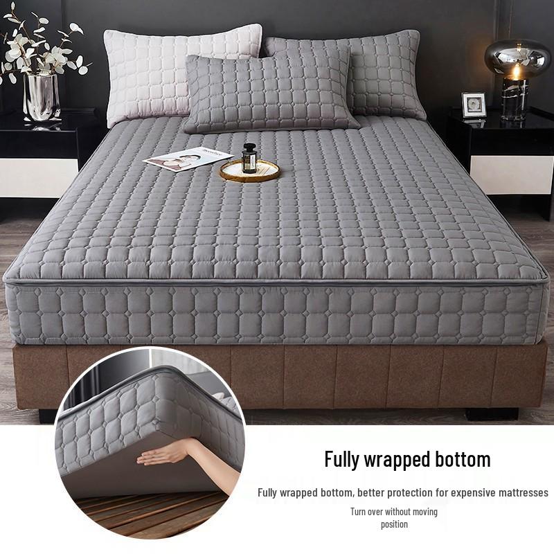 Premium Zippered Quilted Mattress Protector - Dustproof Six-Sided Fitted Sheet Cover
