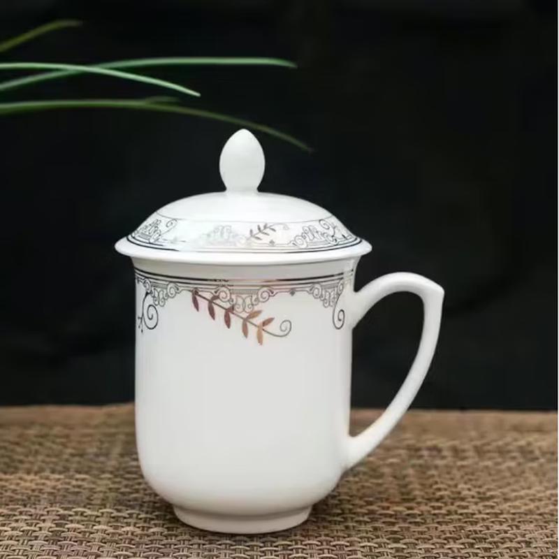 Taishun Keramik Platinblatt Teetasse mit Deckel und Henkel