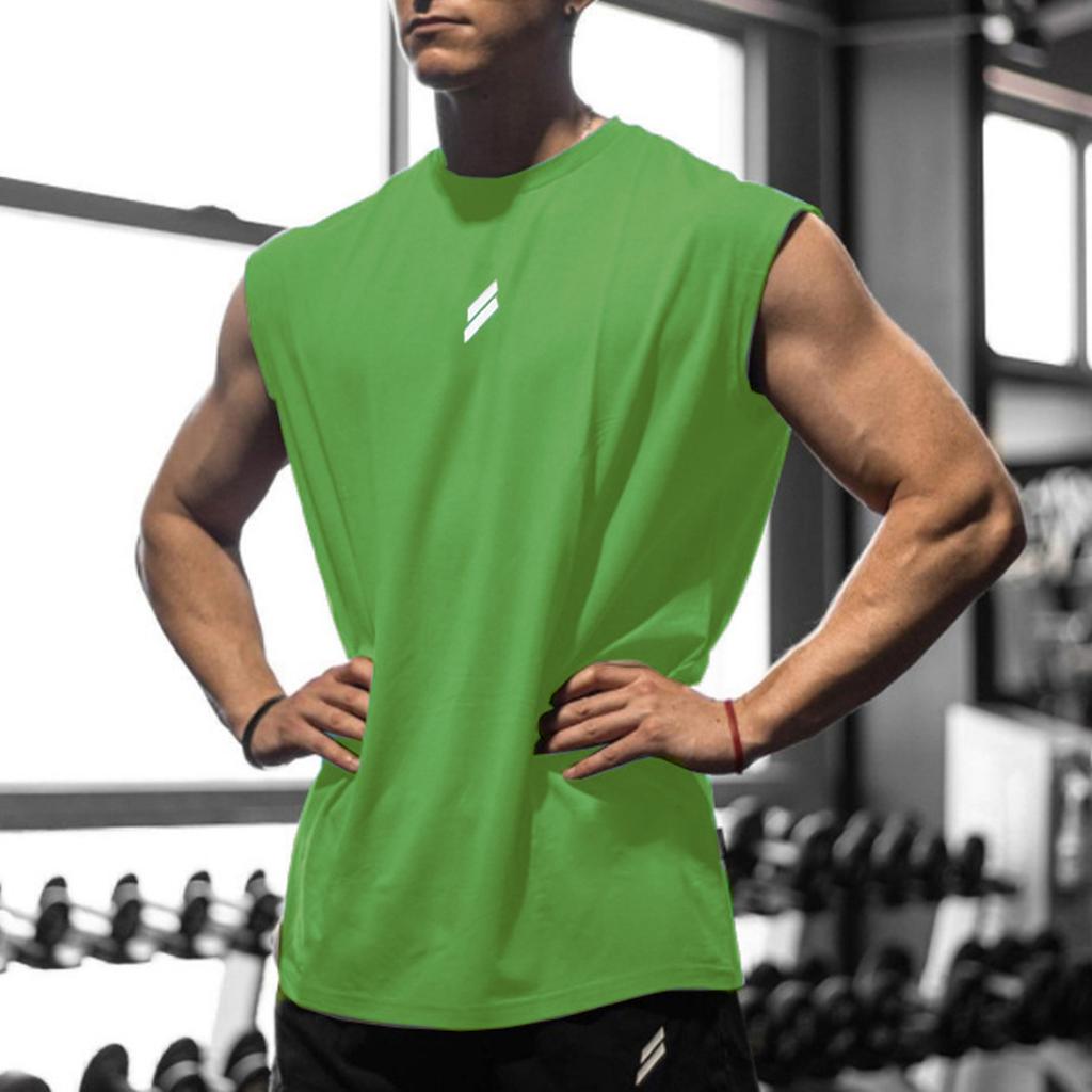 Men Stretch Cotton Vest Fitness Sports Casual Sleeveless Shirt