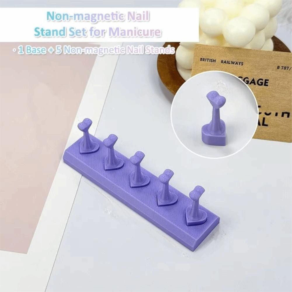 3D Print Non-Magnetic Nail Stand 5 Grid Design Non-Magnetic Nail Showing Holder Heart-Shaped Reusable False Nail Display Rack