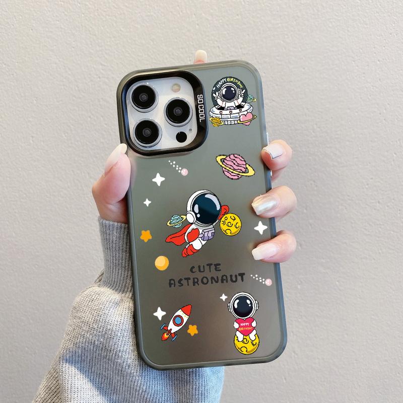 

Рождественский лазерный чехол для телефона с астронавтом для iPhone 15 14 Pro Max 13 12 11 Samsung S23 S22 Ultra A54 A53 Противоударный задний чехол с рисунком оленя и Санта-Клауса iPhone 15