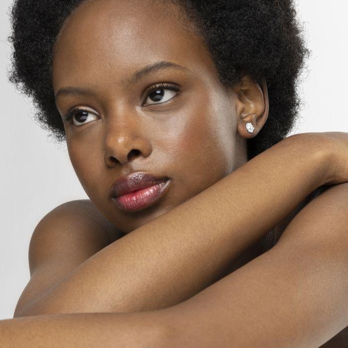 Luxenter Boucles d'oreilles en argent 925 et zirconium brillant plaqué finition en rhodié - Umya