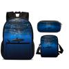 Mondo Subacqueo Zaino Portapenne Borsa a Spalla Set 3pz Versatile Cartone Animato Grande Capacità Ragazzo e Ragazza Scuola Compleanno Miglior Regalo