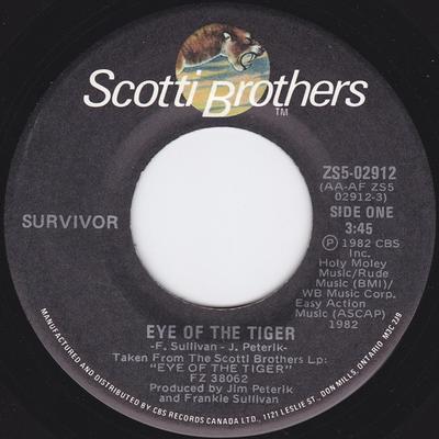 7-Zoll-Schallplatte SURVIVOR - Eye Of The Tiger ZS502912 Scotti Bros. Re 1982 Kanada Rock Gebraucht