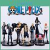 Modello Artigianale One Piece Città Dorata Edizione Film Abiti Neri Cappello di Paglia Squadra 9 Set Completo Luffy Zoro Figure Anime Materiale PVC