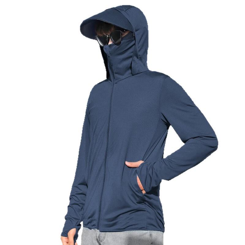 Men's Cool Breathable Ice Silk UV Protection Hooded Fishing Jacket