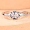 Delicate Silver Color Oval Zircon Slim Band Ring Three Colors Available for Women Daily Wear and Party
