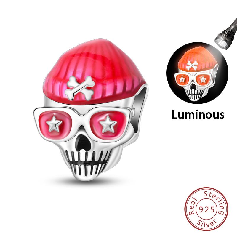 Copper Halloween Luminous Skull Little Elf Spider Bat Charms Beads Fit Qikaola Original Bracelets Diy Jewelry
