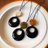 Elegant Geometric Resin Ring Necklace: Chic Long Chain for Women