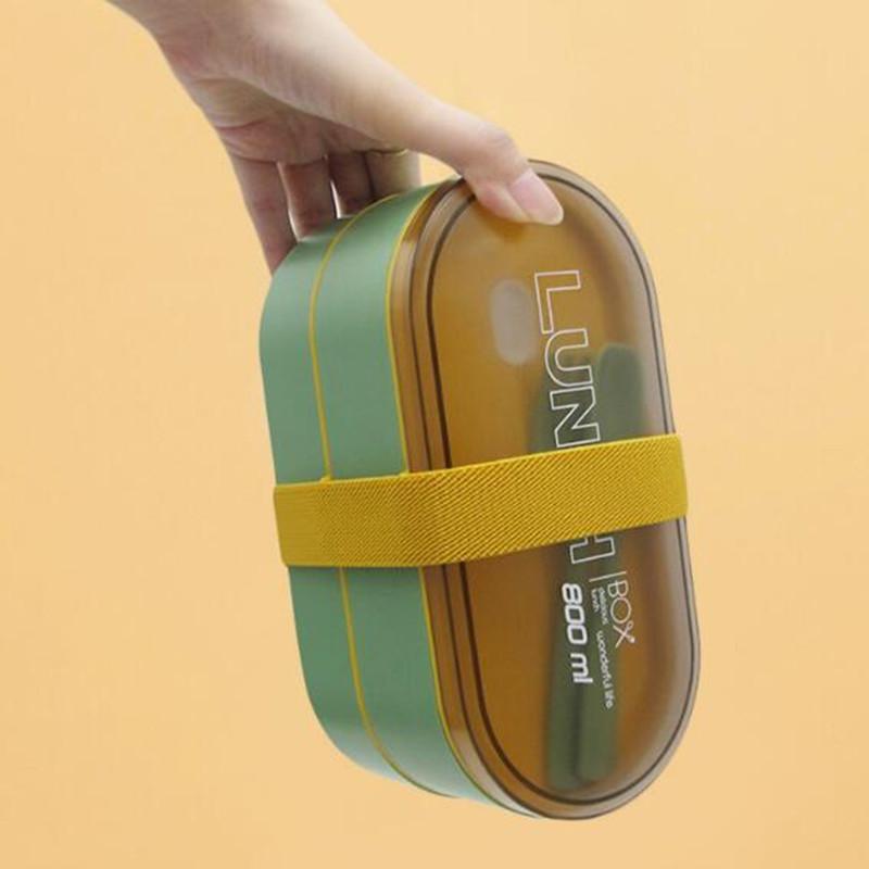 Japanese Style Lunch Box Container For Food Storage Kids Women Men Healthy Plastic Bento Boxes Soup Cup Set With Thermal Bag