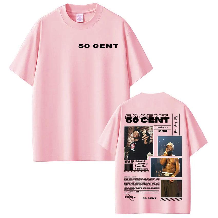 Rapper 50 Cent Tour 2025 Album Graphic T Shirts Mens Clothing Hip Hop Rock Short Sleeve Tshirt Fashion Oversized Cotton T Shirt