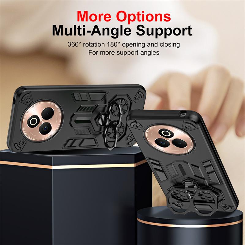Military Armor Case For Realmi 14 Pro Plus 5G Protective Cover 360° Ring Magnetic Holder Shell Coque Fundas 2 IN 1 Back Cover