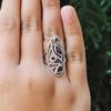 Statement Garnet Ring: Vintage 925 Sterling Silver Gemstone Jewelry