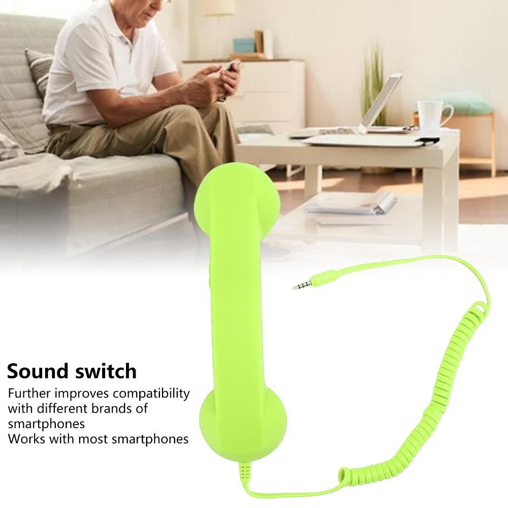 Wired Connection 3.5mm Plug Handset Adjustable Tone Radiation Proof Handset Telephone Conversation