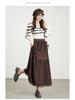 Autumn 2025 Korean-Style Lace Patchwork Pleated Skirt for Women with Elastic Waist