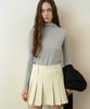 Aejeuipeu Soft Wool Pleated Mini Skirt (Ivory)