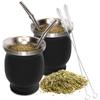 Tazza per Tè Mate in Acciaio Inossidabile da 230ML Set di Tazze da Tè per l'Argentina Tazza con Cannuccia Termica Semplice a Forma di Zucca Termica