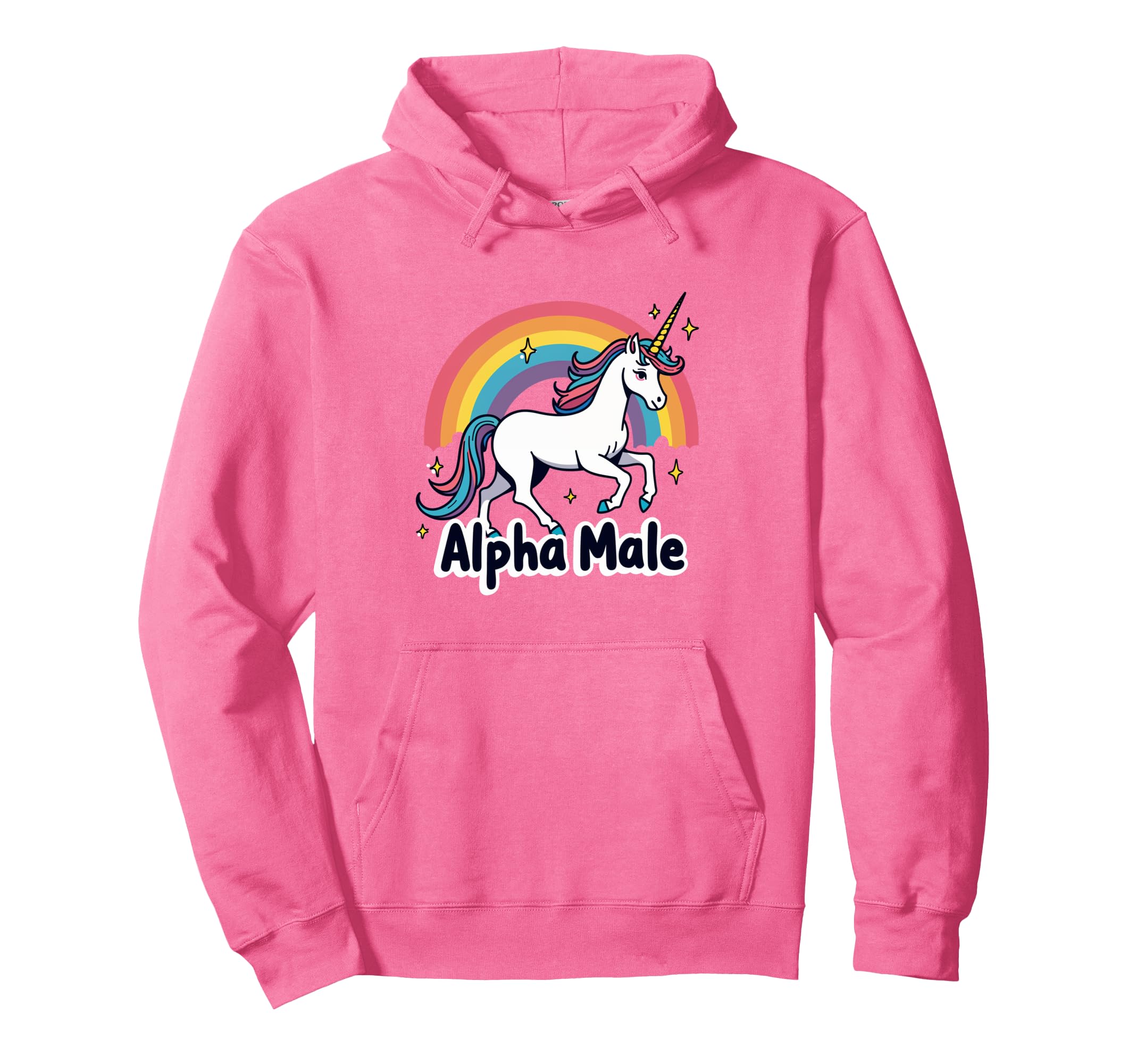 Alpha Male Rainbow Unicorn Weird Alpha Male Meme Pink Hoodie чёрный