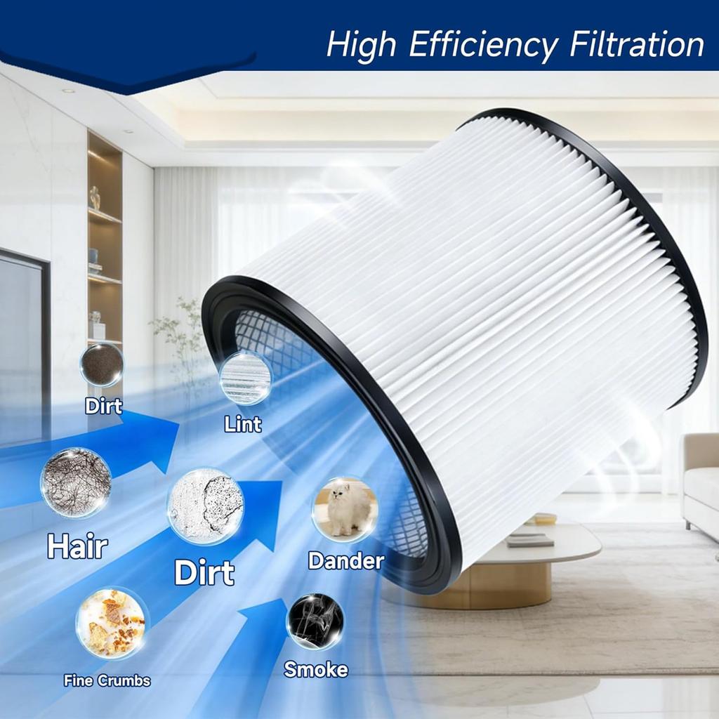 Universal Vacuum Cleaner Filter Replacement 90304 Wet Dry Vacuum Filter Cartridge Vacuum Cleaner Accessories Enduring