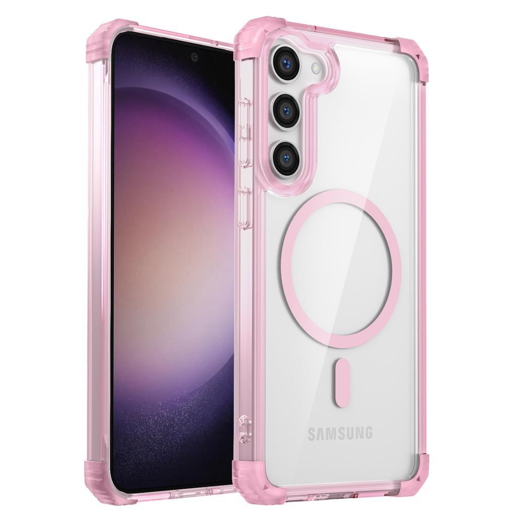 For Samsung Galaxy S23+ Magnetic Case TPU+PC Anti-Drop Clear Phone Cover