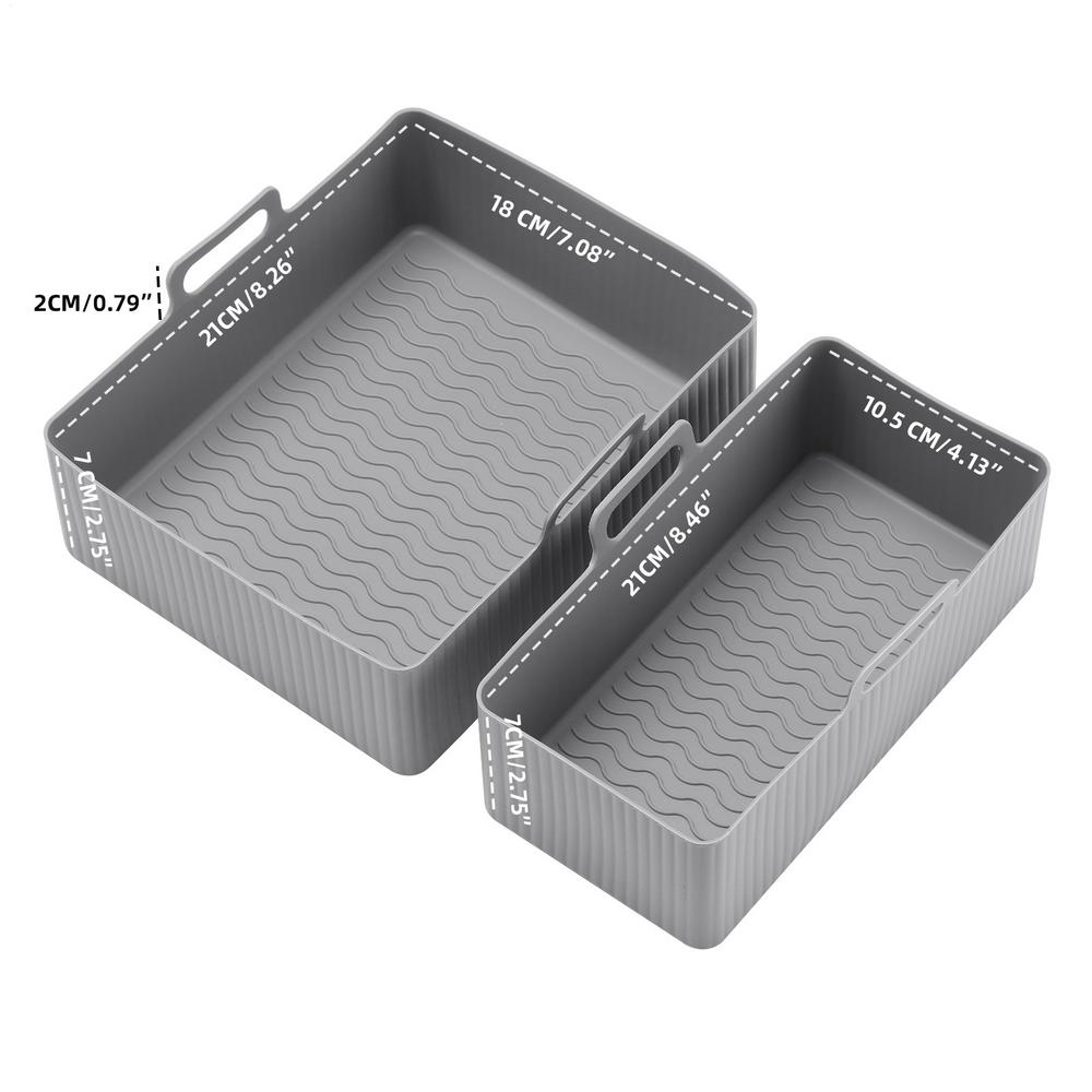 Air Fryer Silicone Tray Baking Basket Pizza Fried Chicken Airfryer Silicone Basket Reusable Airfryer Pan Liner Accessories