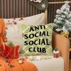 Cool A-Anti Social Social Club Pillow Case Printing Pillowcase Living Room Sofa Cushion Cover Bedroom Room Decor
