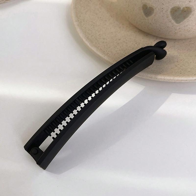 

1pcs Women s Black/Khaki/Brown 11cm/4.33in Banana-Shaped Lightweight Plastic Hair ClipMakeup And Outfit Matching Hair Clips Claw Clips Hair C one-size чёрный