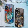 Golden Phoenix For Apple IPhone 16 11 13 15 14 Pro Max 12 Mini 7 8 Plus XR X XS Elliptical Shaped Tempered Glass Phone Case