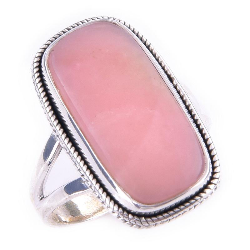 Natural Pink Opal Gemstone Handmade 925 Solid Sterling Silver Ring Size 7 Z2R68