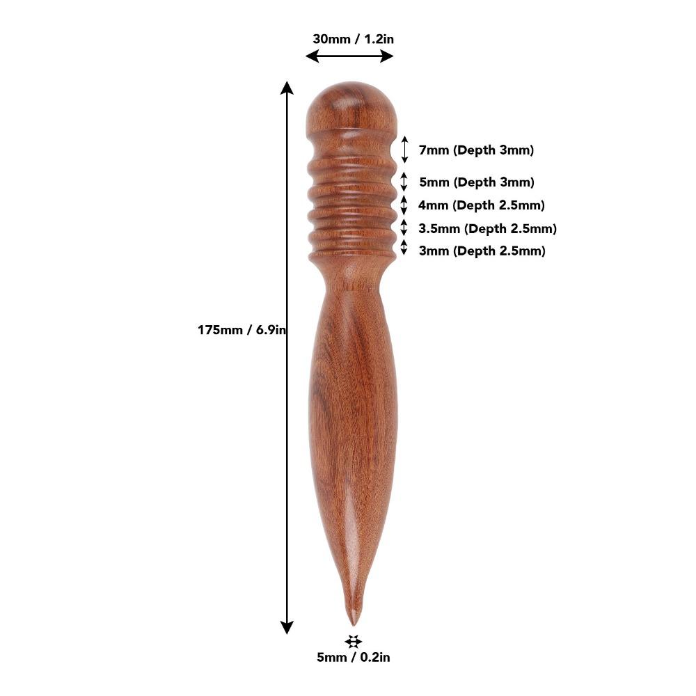 5 Grooves Leather Grinding Rod Leather Burnishing Tool Burnishing Polishing Sanding Grinding