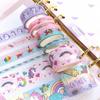 6rolls-volume cute washi tape set, exquisite unicorn pattern cartoon tape, scrapbook planner decoration, DIY stationery