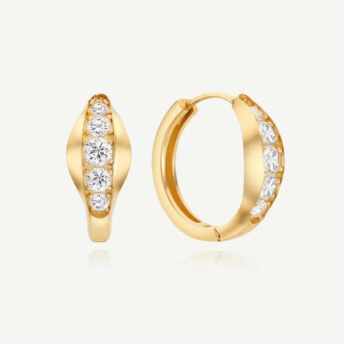 14k Flow Volume One-Touch Earrings