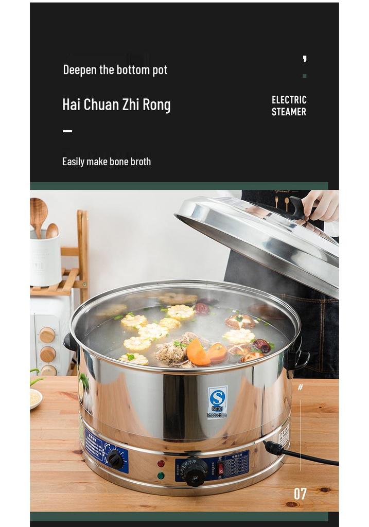 Commercial Three-Hole Steamer for Xiaolongbao, Dumplings, Buns, and Breakfast Shop Use
