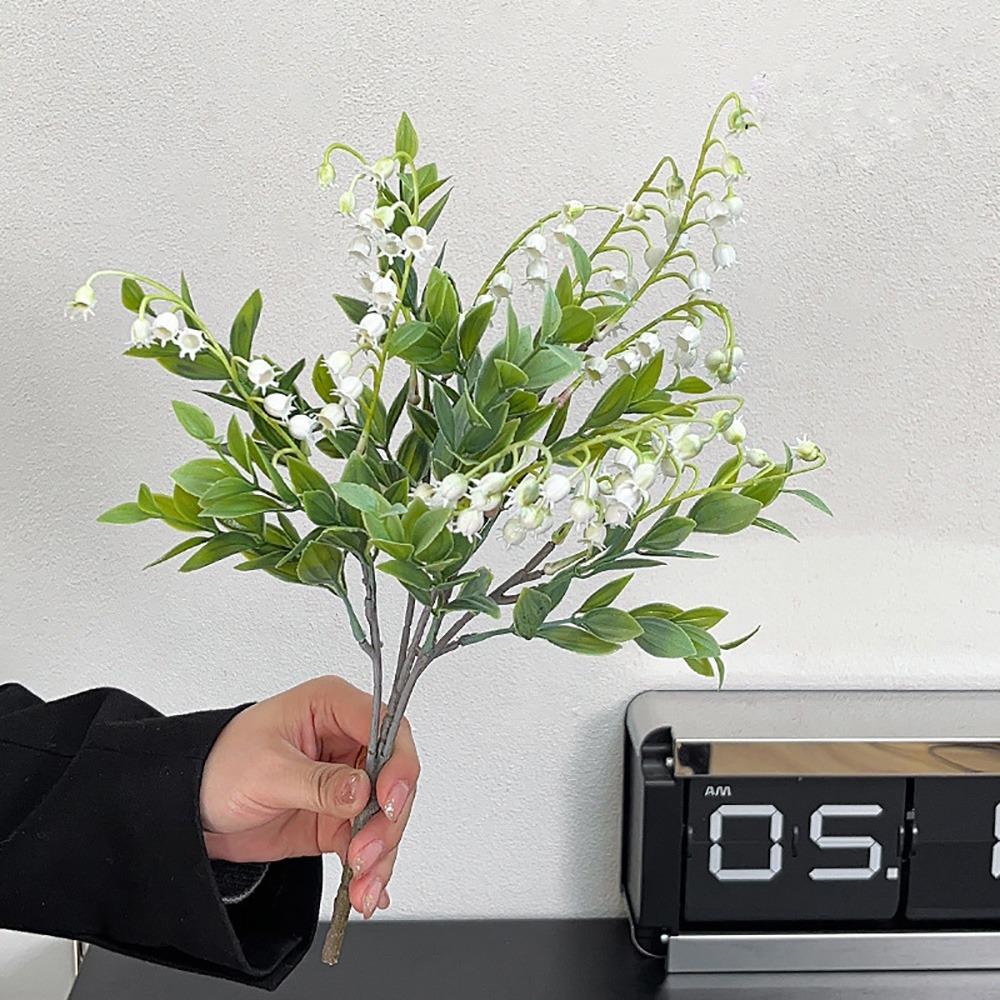 

Multicolor Vanilla Artificial Flower 5 Forks Green Leaves Simulation Flower Photo Props Plastic Lifelike Flower Home Decoration белый
