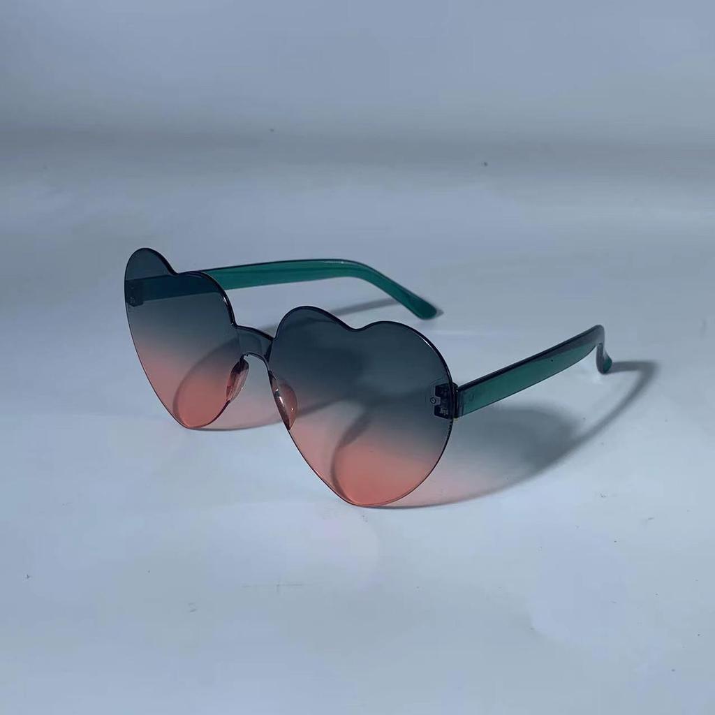 Peach Heart-Shaped Jelly Color Sunglasses: European & American Style