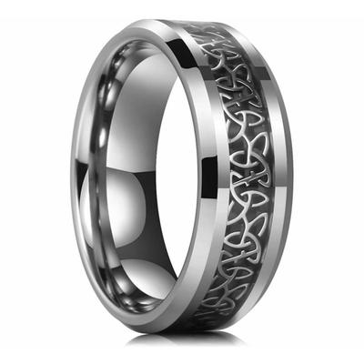 Men's Jewelry 8mm Men's Titanium Steel Finger Ring Celtic Triangle Knot Ring