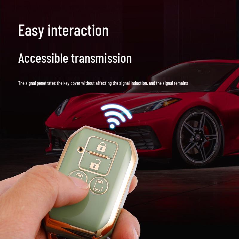 Gold-Edged Soft Rubber Key Case for Suzuki Jimny