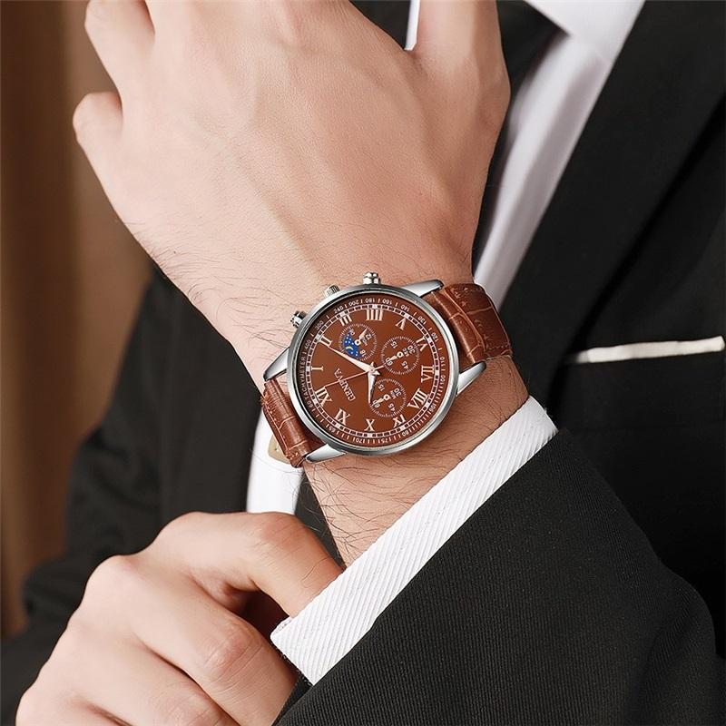 Luxusní retro kožené řemínkové hodinky Pánské ležérní business křemenné náramkové hodinky Hodiny Dárek Mužské sportovní hodinky
