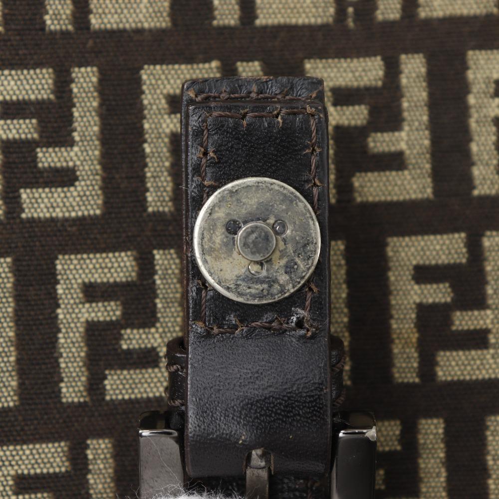 FENDI Zucchino Shoulder Bag Brown Nylon canvas Women Used